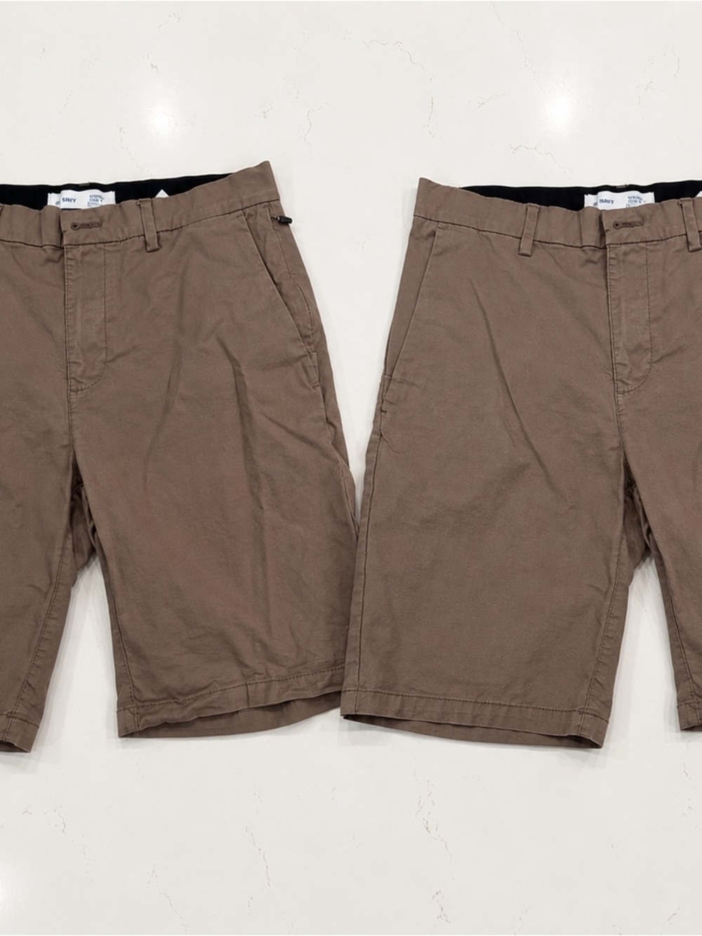 Old Navy Men’s Brown Flat-Front Chino Shorts Lot of 2